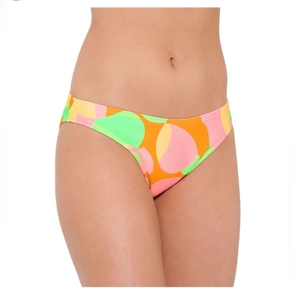 Juniors Ninty-Nine° Swim Bikini Bottom Size Large orange green pink yellow NWT - Picture 1 of 5